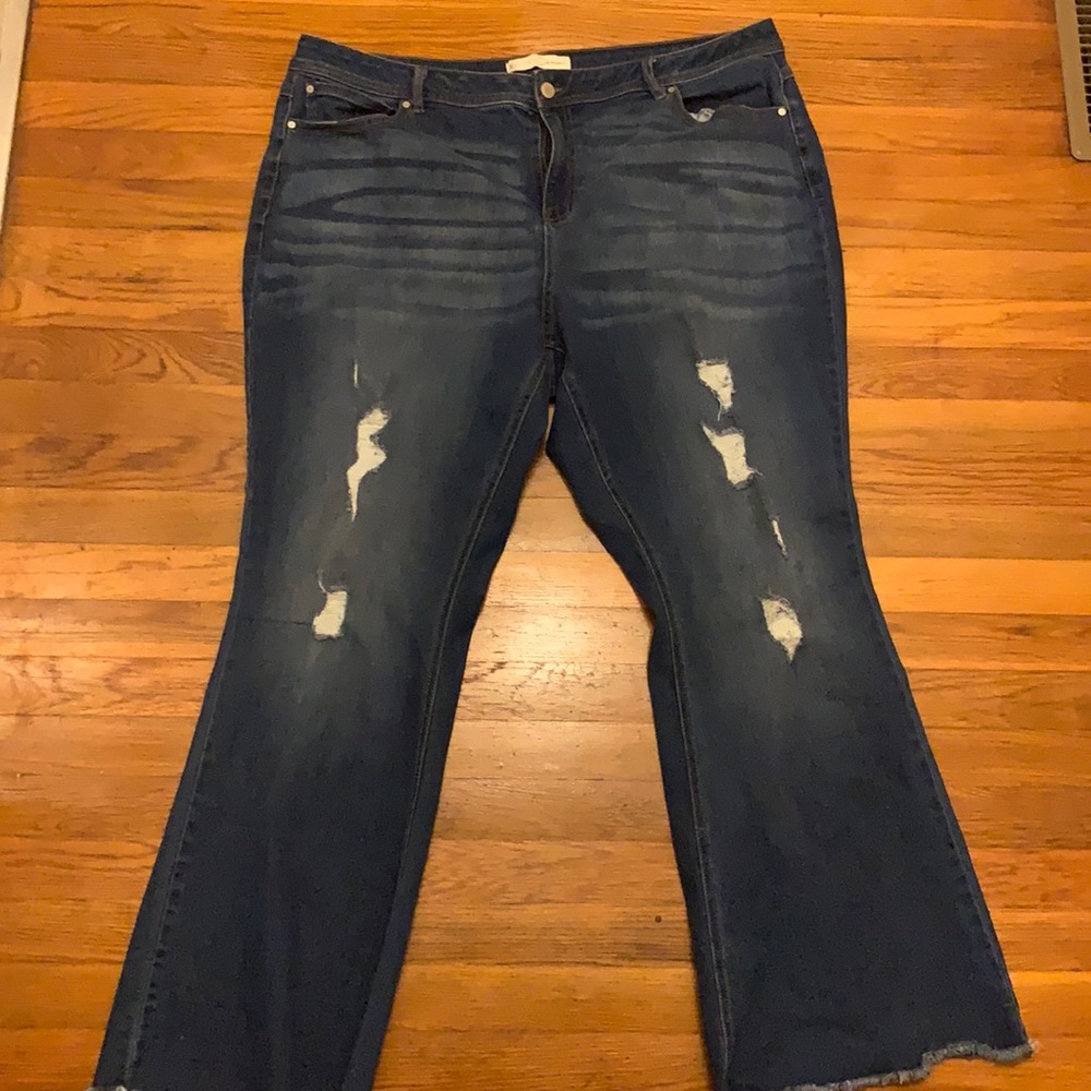 Distress Flare Leg Jeans